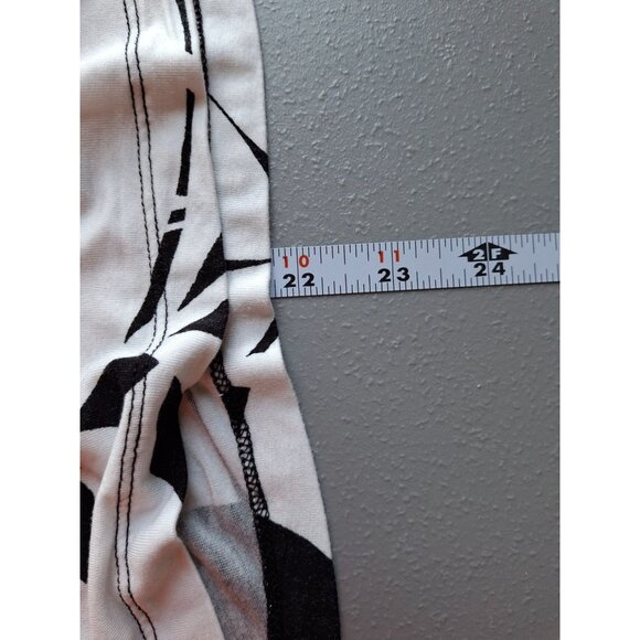 Ruby Rd Womens Tunic Top PXL Black White Leaf Print Blouse 3/4 Sleeve Lagenlook - Picture 8 of 8